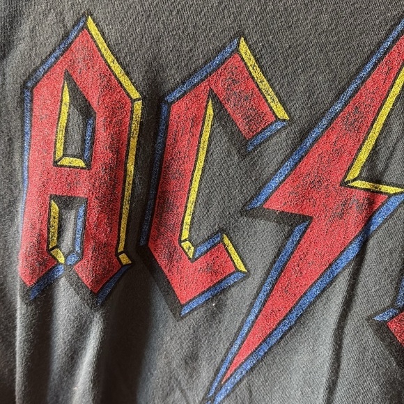 Daydreamer EUC AC/DC Gray Graphic Long Sleeve Shirt size L - Picture 2 of 7